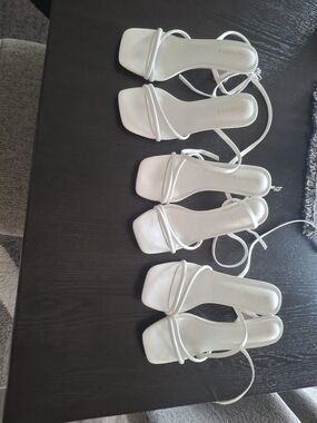 3 Pcs Women's White Strappy Heels
